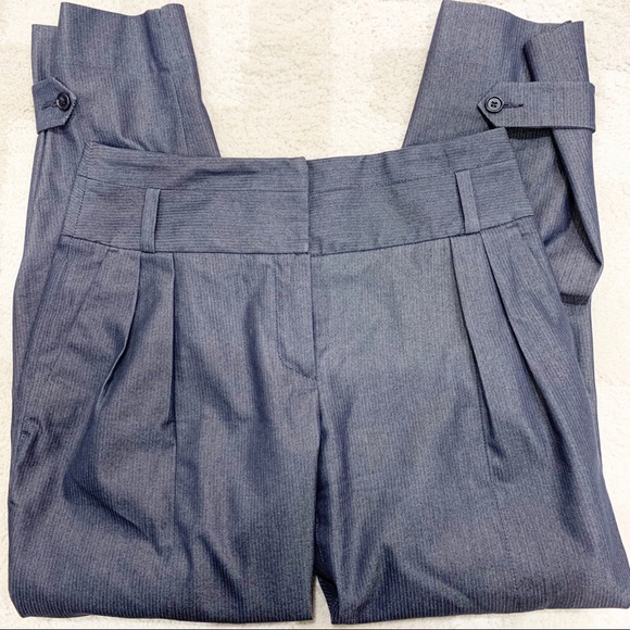 Reiss Pants - Reiss grey striped trouser crop pants Sz 4